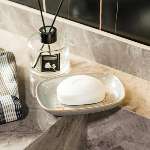 Miamolo Bathroom Soap Dish for Bar Soap, Raised Ridges Keep Soap Dry by Miamolo