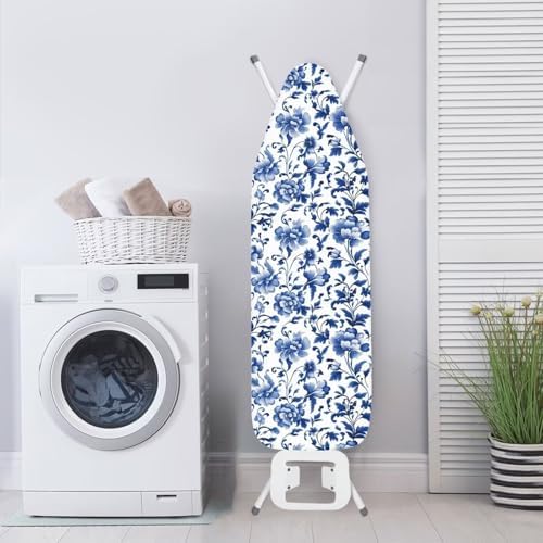 Retro Blue Flower Ironing Board Cover 15x54 Inch - Image 3