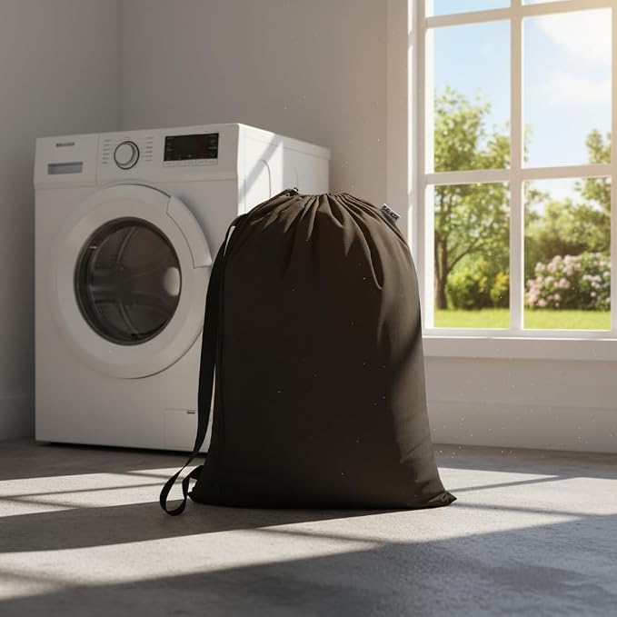 Canvas Laundry Bag with Shoulder Strap & Drawstring - Image 7