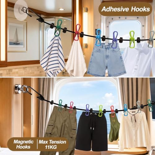 Magnetic Clothes Line for Cruise Ship Retractable Portable Clothesline for - Image 4