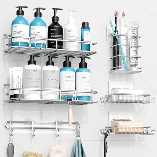 Nieifi Shower Caddy Adhesive, Shower Shelves, Shampoo Holder - Image 2