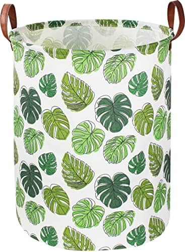 NTAOHAMPER Round Green Laundry Hamper, Jungle Themed Nursery Decor, Tropical by NTAOHAMPER