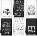 Bencailor 6 Pcs Black and White Kitchen Towels Decorative Sets Dish Towels by Bencailor