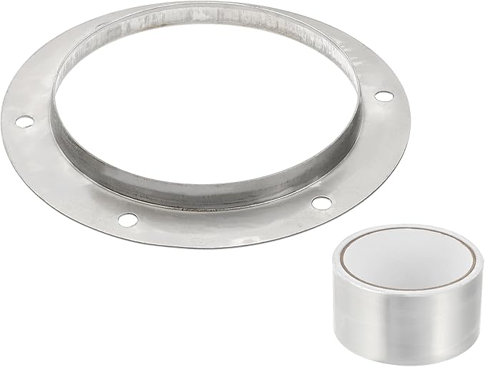 PATIKIL 6 Inch Duct Connector Flange, Metal Straight Pipe Exhaust Flange Duct Mounting Plate for Heating Cooling Ventilation HVAC System, 304 Stainless Steel