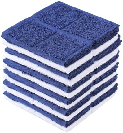 Glynniss Dish Rags for Washing Dishes, 100% Cotton Navy Kitchen WashCloths by Glynniss
