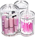 Hipiwe Clear Acrylic Cotton Swab Holder Cotton Round Container, 3 Slots by Hipiwe