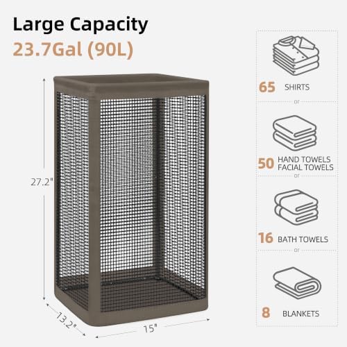 STORAGE MANIAC Mesh Laundry Hamper, 23.7 Gal. Tall Laundry Basket - Image 3