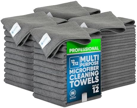 12" x 12" MW Pro Multi-Surface Microfiber Cleaning Cloths | Gray by MicrofiberWholesale