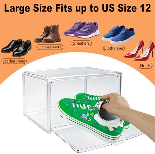 12 Pack Acrylic Shoe Boxes for Flat, Loafer & Small Space, Fits Size 12.5 - Image 2
