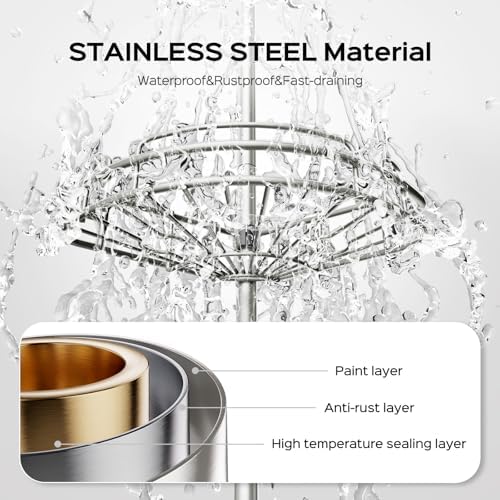 HAMITOR Shower Caddy Tension Pole: 4-Tier Rustproof Bathroom Corner Shelf - Image 3