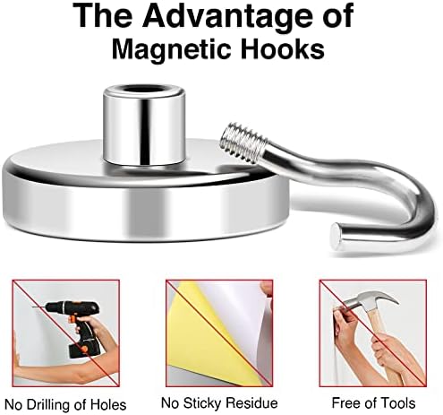 MIKEDE Magnetic Hooks Heavy Duty 170LB+ Strong Magnets Hook - Image 6