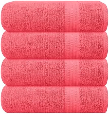 GLAMBURG Premium Cotton 4 Pack Bath Towel Set by GLAMBURG