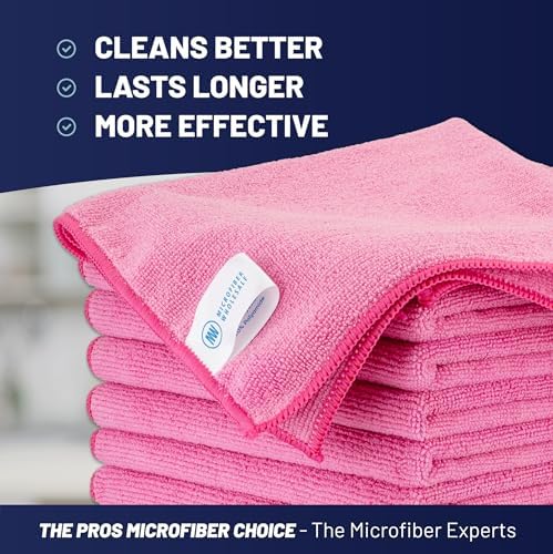 MW PRO Microfiber Cleaning Cloths Pink - Image 2