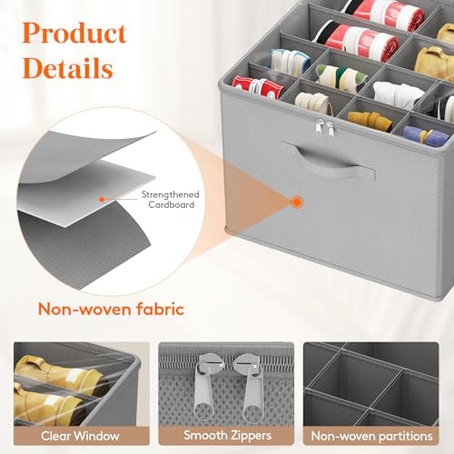 Lifewit Shoe Storage Organizer for Closet, Holder Box, 2 Pack, Light Gray - Image 3