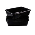 4-Pack 24 L Commercial Bus Box, Plastic Utility Bus Tubs, Black