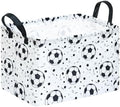 Kids Storage Basket with Soccer Print, 14.5" x 10.2" x 9.1", Waterproof with by MAIZMZ