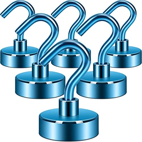 Neosmuk Magnetic Hooks for Cruise Cabins, 40lb Heavy Duty, Royal Blue, 6 Pack by Neosmuk