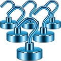 Neosmuk Magnetic Hooks for Cruise Cabins, 40lb Heavy Duty, Royal Blue, 6 Pack by Neosmuk