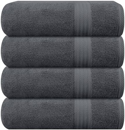 GLAMBURG Premium Cotton 4 Pack Bath Towel Set by GLAMBURG