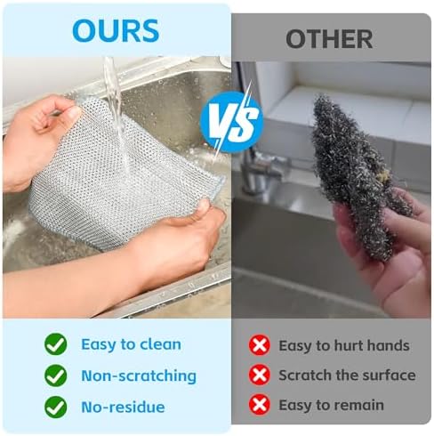 24Pack Multipurpose Wire Dishwashing Rags, Upgrade Non Scratch Wire Dishcloth - Image 4