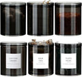 SheeChung 6 Pack Black Qtip Holder, Apothecary Jars by SheeChung