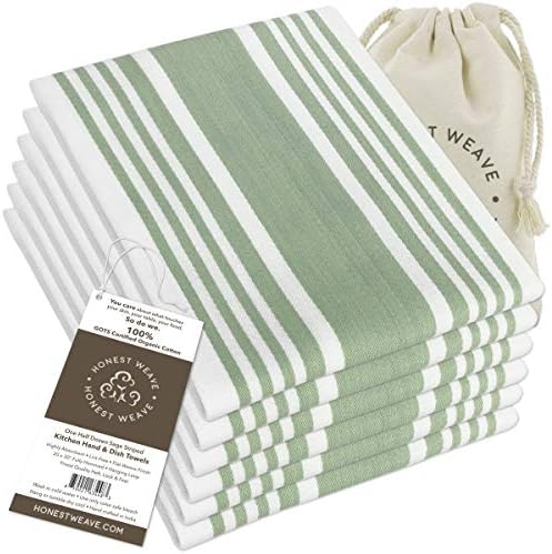 HONEST WEAVE GOTS Certified Organic Cotton Kitchen Hand and Dish Towel Sets by HonestWeave