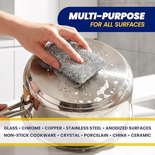 SCRUBIT Scrub Sponges for Kitchen, Non-Scratch Dish Sponges, Heavy Duty Steel - Image 6