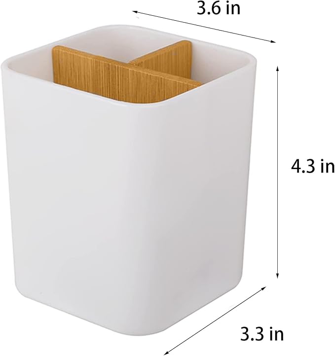 Bamboo Toothbrush Holder for Bathrooms Toothpaste Organizer - Image 6