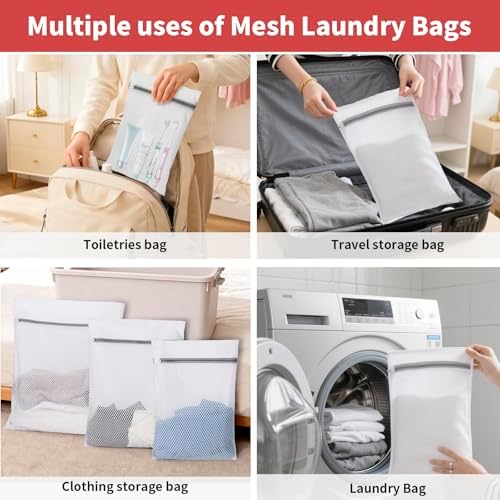 150L Laundry Bag Backpack with 3 Sizes Mesh Wash Bags and Shoulder Straps - Image 4