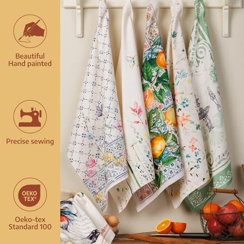 Maison d' Hermine Kitchen Towels Set of 6 Reusable 100% Cotton 27.50" x 20" - Image 2