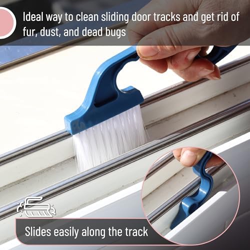 Slick- Window Track Cleaning Brush, 3 Pack, Ergonomic Handle, Built-in Scraper - Image 4