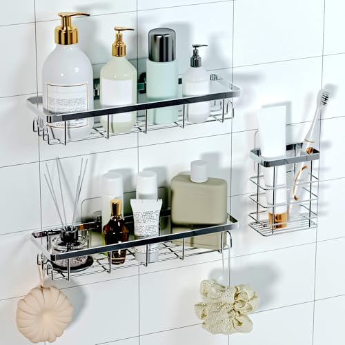 Shower Caddy Organizer with Hooks, Self Adhesive Bathroom Shelves, Shower by Unknown
