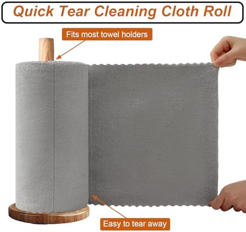 80 Pack Microfiber Cleaning Cloth Roll, Lint Free Rags & Tear Away Reusable - Image 3