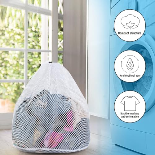 Extra Large Mesh Laundry Bags Washing Bag 2Pack Delicates Bag and Pull net - Image 5