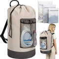 150L Laundry Bag Backpack with 3 Sizes Mesh Wash Bags and Shoulder Straps by WELIDAY