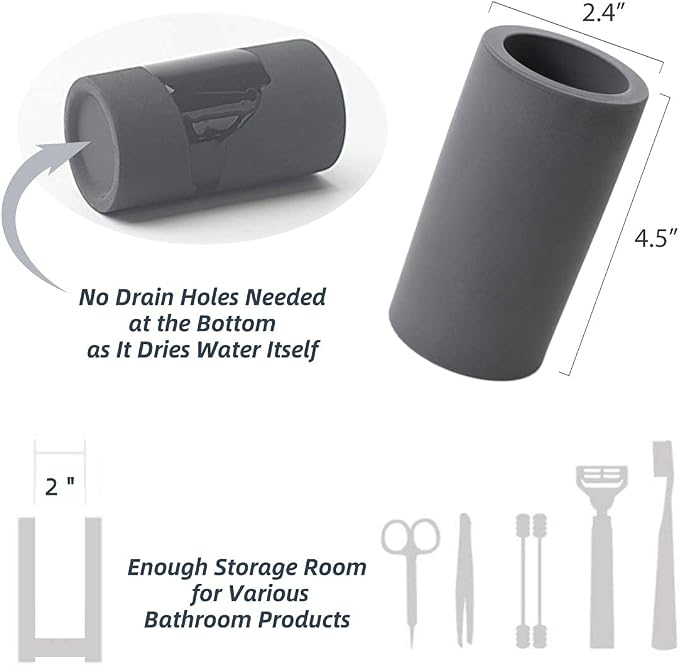 Fast-Drying Diatomite Toothbrush Holder - Image 3