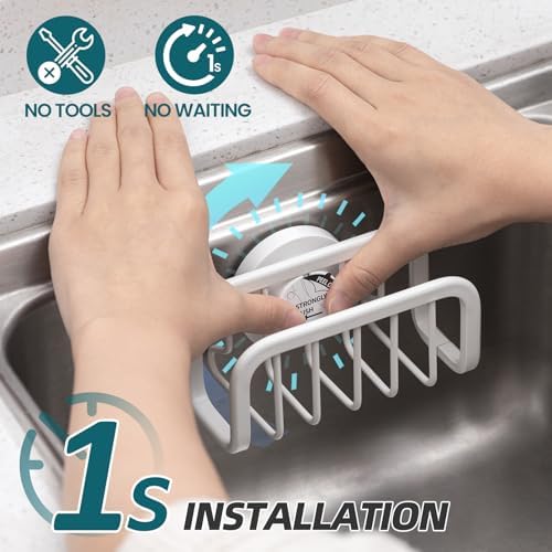 TAILI Sink Caddy with Strong Suction Cup, Sponge Holder - Image 2
