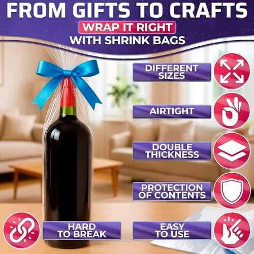 PalaYou 100 Pcs Heat Shrink Wrap Bags 6x12, PVC Film, Gift Sets - Image 4