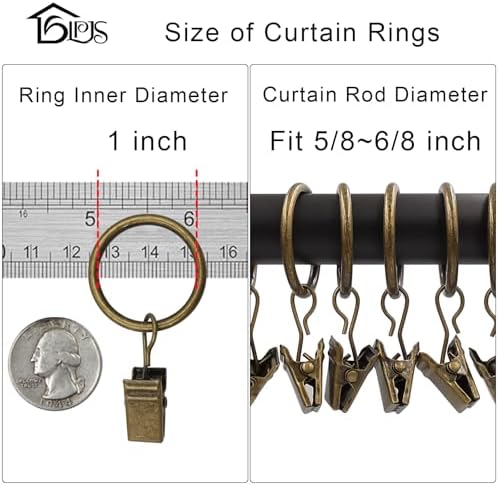 LLPJS 44 Pack Curtain Rings - Image 3