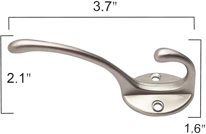 IBosins 10 Pack Silvery Double Coat Hooks Utility Hooks - Image 3