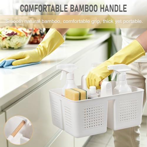 JiatuA Portable Shower Caddy Basket Plastic Caddy Organizer Small White - Image 5