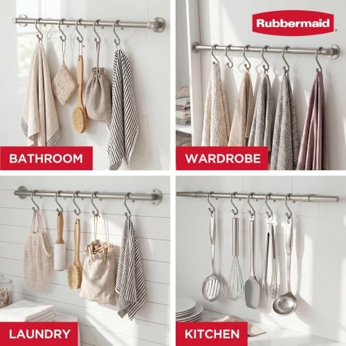 Rubbermaid Shower Hooks, Rustproof Stainless Steel S-Shaped Shower Rings - Image 5