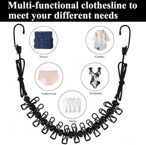 Portable Clothesline for Travel, 1.8m Retractable Travel Clothes Line - Image 5