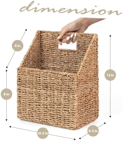 Wicker Hanging Storage Basket, Seagrass Baskets, Wall Decor Wicker Basket - Image 2