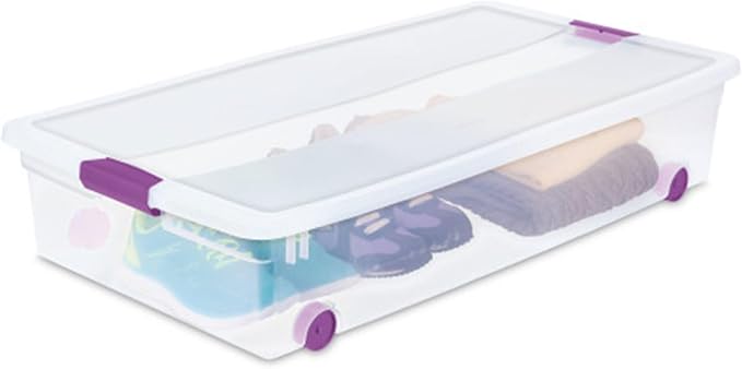 Sterilite ClearView Latch Wheeled Underbed Storage Boxes, 60 Quart - Image 4