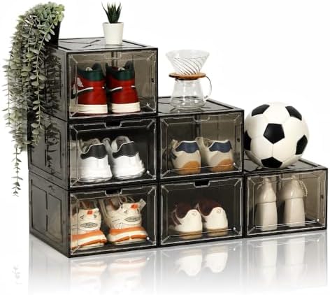 Translucent Black Shoe Storage Boxes, 2026 2nd Gen Thickened Hard Plastic by Fraphil