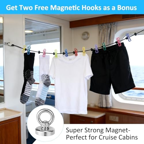 Travel Clothesline with Two Magnetic Hooks - Image 3