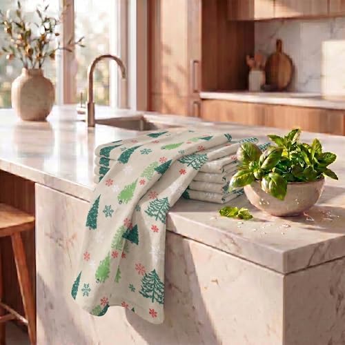 Urban Villa Kitchen Towels Cotton Dish Towels 20”x30” Grn Tree Print - Image 6
