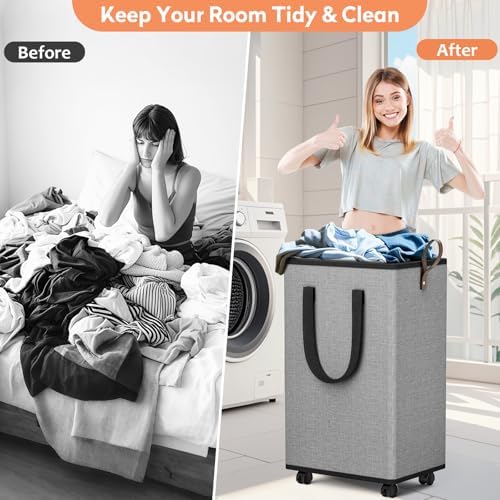 SpaceTrove Rolling Laundry Basket - Image 4