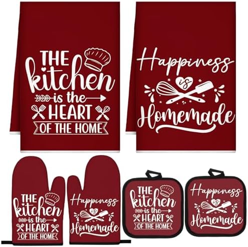 Sratte 6 Pcs Kitchen Decor Accessories Set, Wine Red by Sratte